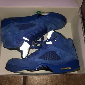 Air Jordan retro 5 Blue Suede and Red Suede